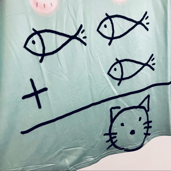 NWT SLEEVELESS CASUAL T-SHIRT A-LINE MINI DRESSES CAT PRINT CREWNECK BEACH TANK - Picture 6 of 8